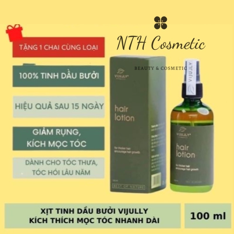 Xịt tinh dầu bưởi VIJULLY kích thích mọc tóc nhanh, tinh dầu bưởi tự nhiên mua 1 tặng 1