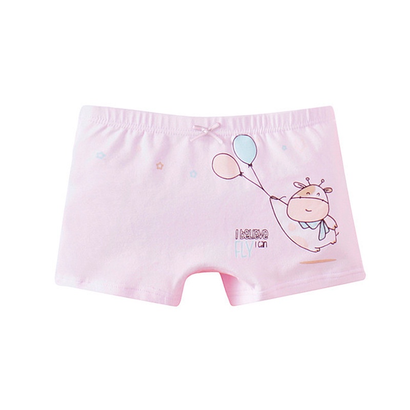 Bộ 5 Quần Lót Boxer Cotton In Họa Tiết Hoạt Hình Dễ Thương Cho Bé Gái Từ 3-12 Tuổi