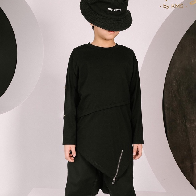 Áo phông hiphop cotton dài tay thiết kế phong cách cho bé trai 137KIDS