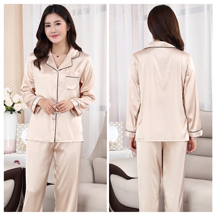 Bộ Pijama Lụa Hàn Nữ Dài Tay MADELA cao cấp chất vải mát - BPD01