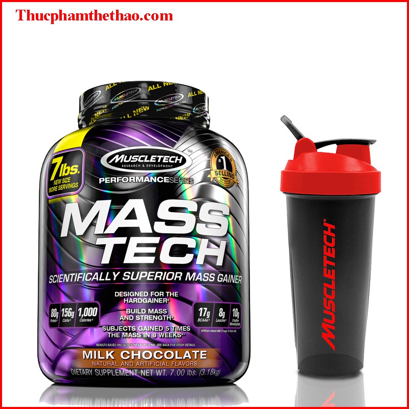 Sữa tăng cân Mass Tech 2000 - Túi 6lbs - Nhiều Vị - Kèm quà tặng - Hàng Chính Hãng Muscletech USA