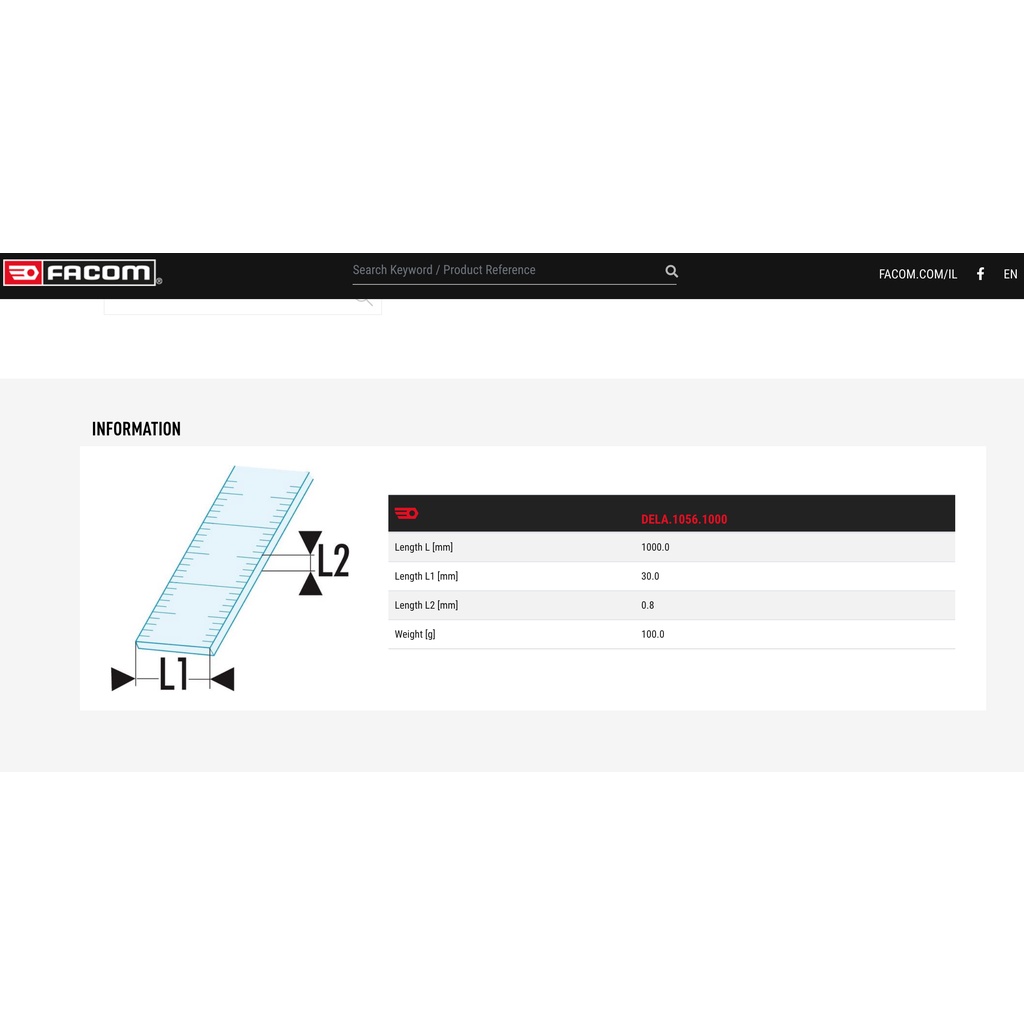 Thước lá Facom 1m - DELA.1056.1000