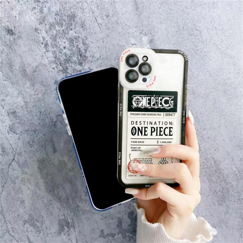 3D Anime One Piece Angel eyes Case IPhone 12 11 Pro Max X XR XS MAX Max 7 8 Plus SE 2020 Transparent Square Edge Casing