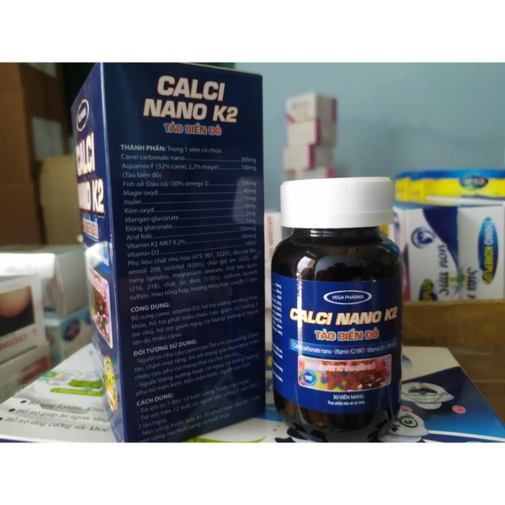 Calci Nano K2 Tảo Biển Đỏ Bổ sung canxi, chống còi xương, loãng xương, phát triển nhanh, xương chắc khỏe,