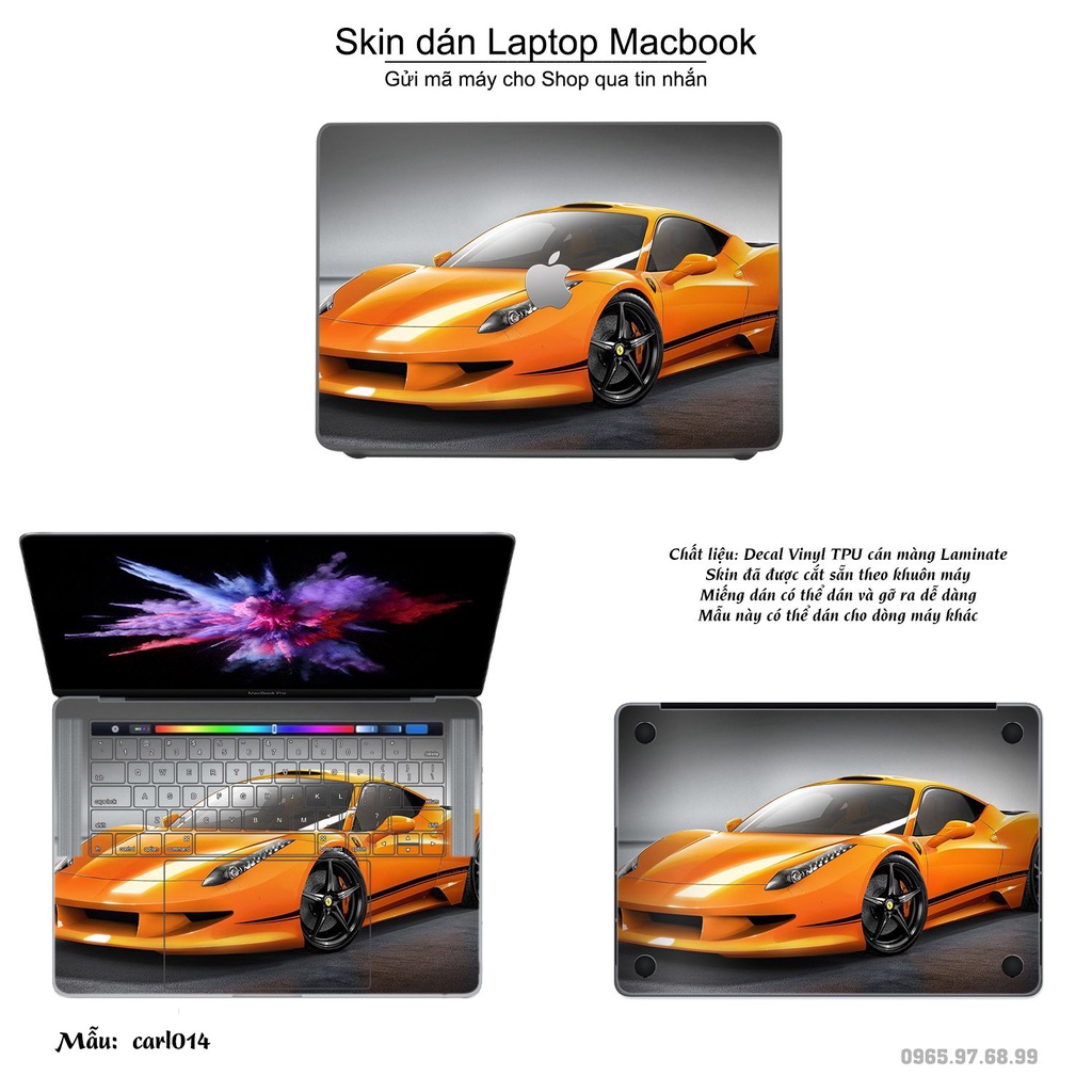 Skin dán Macbook mẫu xe hơi (đã cắt sẵn, inbox mã máy cho shop)