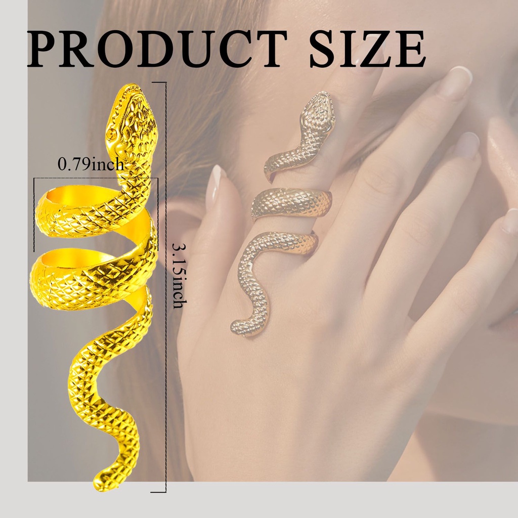 Nhẫn Hở Hình Rắn Hổ Mang Nhiều Màu Tùy Chỉnh Phong Cách Punk Mihan1