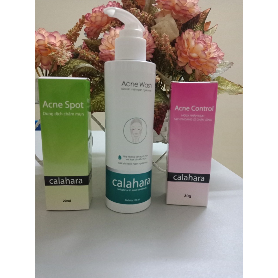 Bộ chăm sóc da mụn calahara acne wash