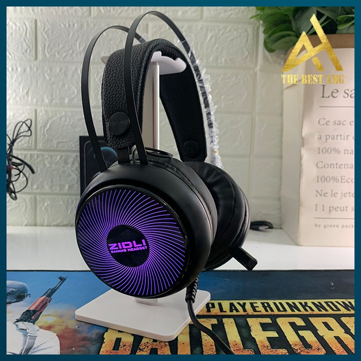 Tai Nghe Máy Tính Có Mic Gaming Led Rgb Headphone Chụp Tai Laptop ZIDLI ZH12S Nghe Nhạc Chơi Game Có Dây