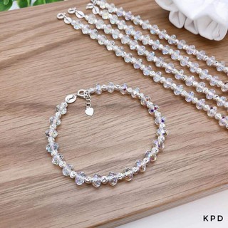 Lắc tay pha lê bạc lấp lánh 6LI
