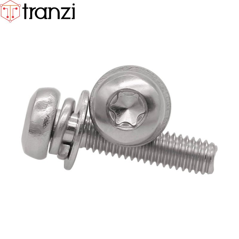 Vít hoa thị 6 cạnh kèm long đen phẳng vênh đầu cầu inox 304 M2 M2,5 M3 M4 M5 M6 M8