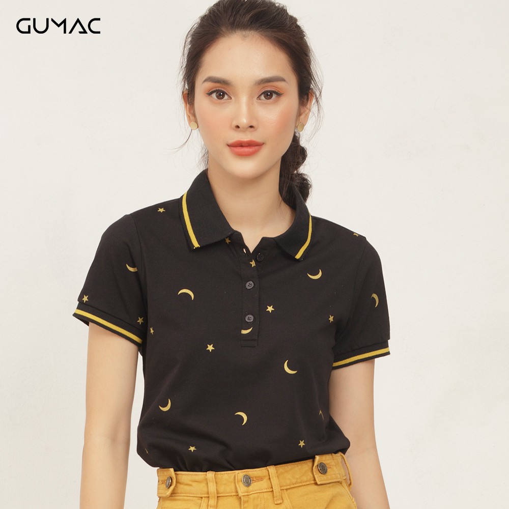 Áo thun cổ bẻ in sao GUMAC ATA468 | BigBuy360 - bigbuy360.vn