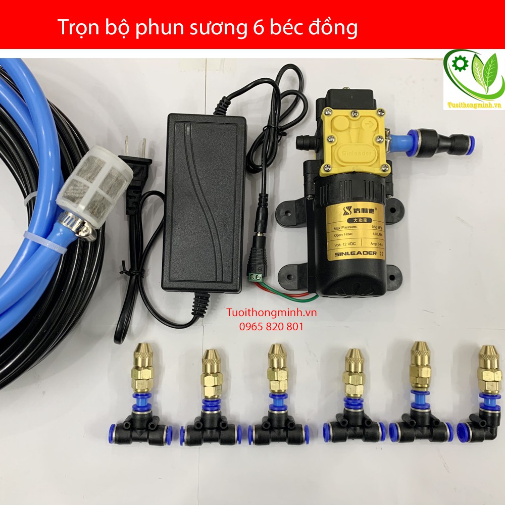 Bộ phun sương dập bụi chống tắc 6 béc, tự động