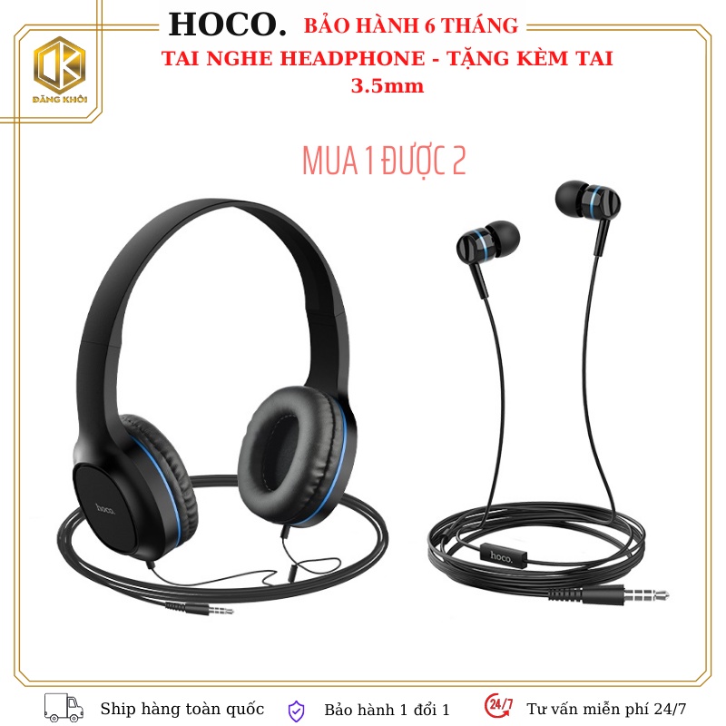 Tai nghe chụp tai có míc Hoco. W24-Headphone cho điện thoại và máy tính