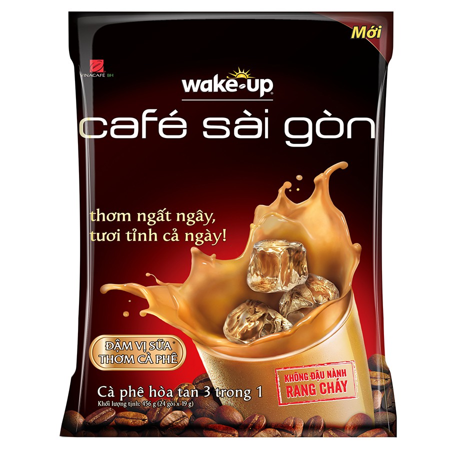 Cà phê Sữa Wake Up Café Sài Gòn 456g (24gói x 19gram)