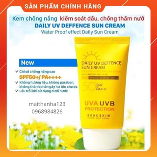 Kem chống nắng Beauskin Daily Deffence Sun Cream kiểm soát dầu, chống nước Hàn Quốc(50ml)