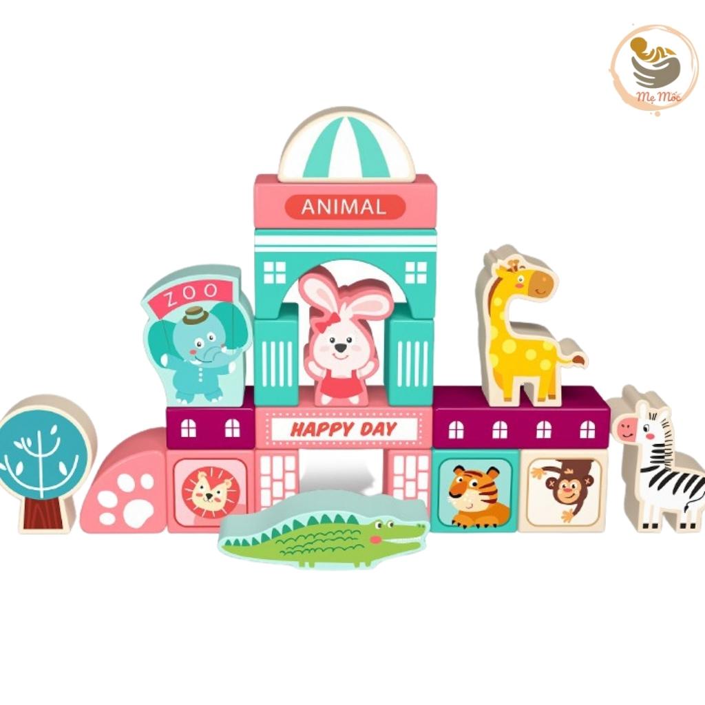 Bộ Đồ Chơi Gỗ Xếp Hình Mô Hình Thành Phố Thu Nhỏ Bằng Gỗ ,Đồ Chơi Giáo Dục Sớm Cho Bé Shop Mẹ Mốc