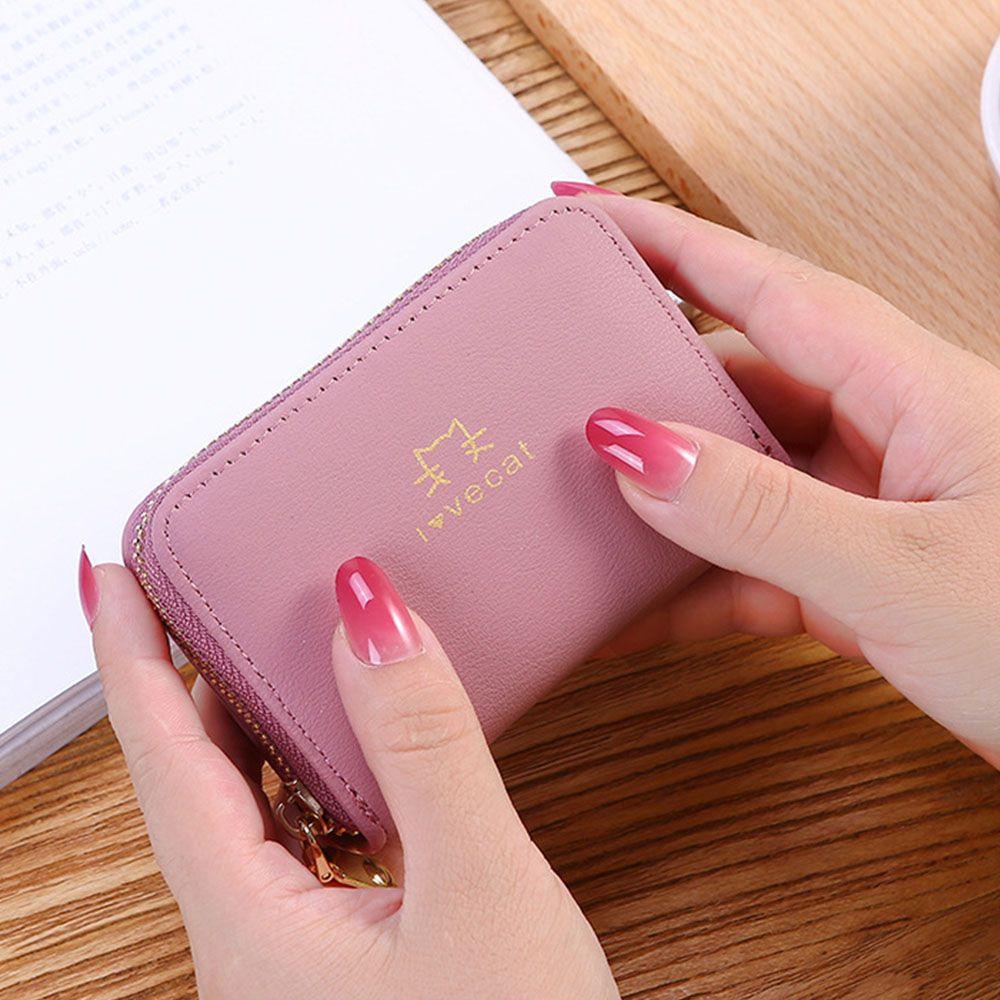 Ví Đựng Tiền Xu KENT1 Có Khóa Kéo Hình Mèo Dễ Thương