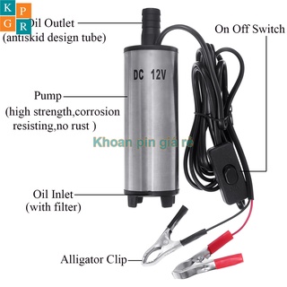 Bơm chìm 12V công suất 80W (Bơm dầu hoặc nước)