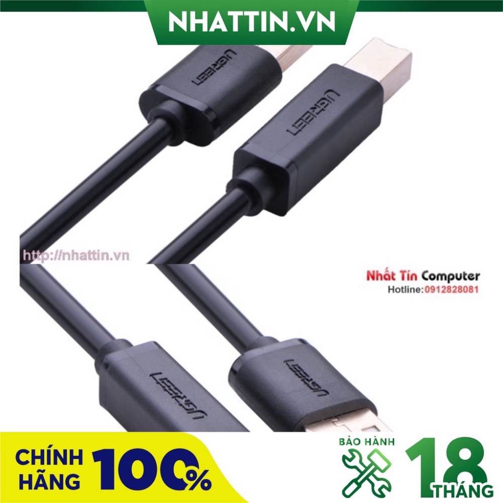 Cáp máy in USB 5m Ugreen UG-10352 đầu cáp mạ vàng - Hàng Cao Cấp