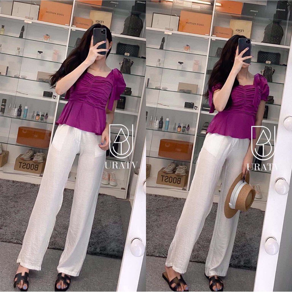 [FREESHIP - ẢNH CHÍNH CHỦ] Áo peplum vai cột nơ