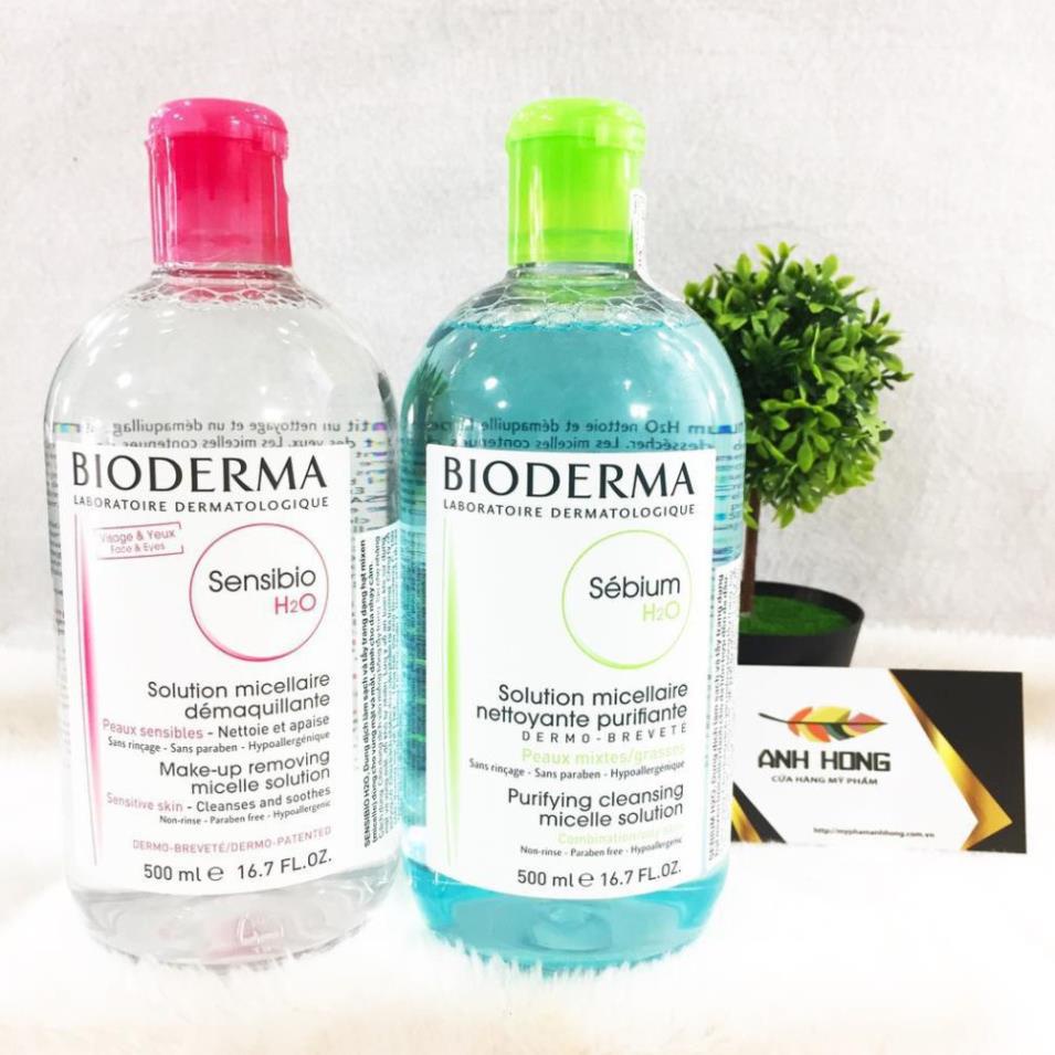 Nước Tẩy Trang Bioderma H2O 500ml Créaline Hồng, Sébium Xanh ✔T | BigBuy360 - bigbuy360.vn
