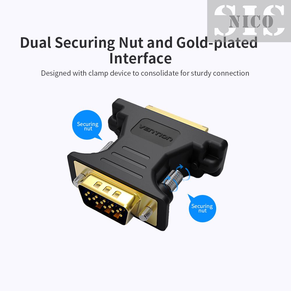 Sis Bộ Dụng Cụ Sửa Chữa Chuyên Dụng Chất Lượng Cao❥Đầu Chuyển Đổi VENTION DVI Sang VGA DVI 24 + 5 Lỗ Cắm Sang Đầu Cắm VGA Cho Máy Chiếu / Thẻ Đồ Họa | BigBuy360 - bigbuy360.vn