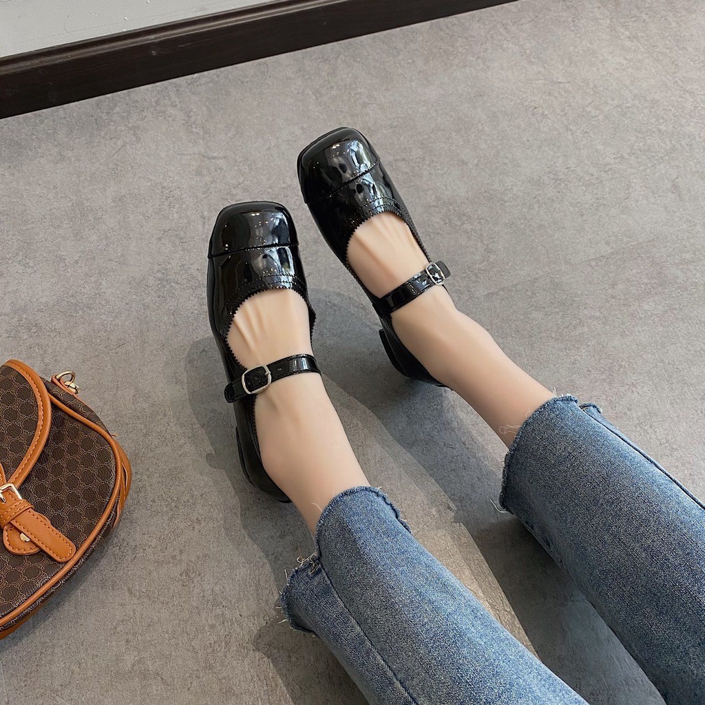 Giày Búp Bê Đế Bằng Phối Màu Sắc Mới Lạ Cho Nữ