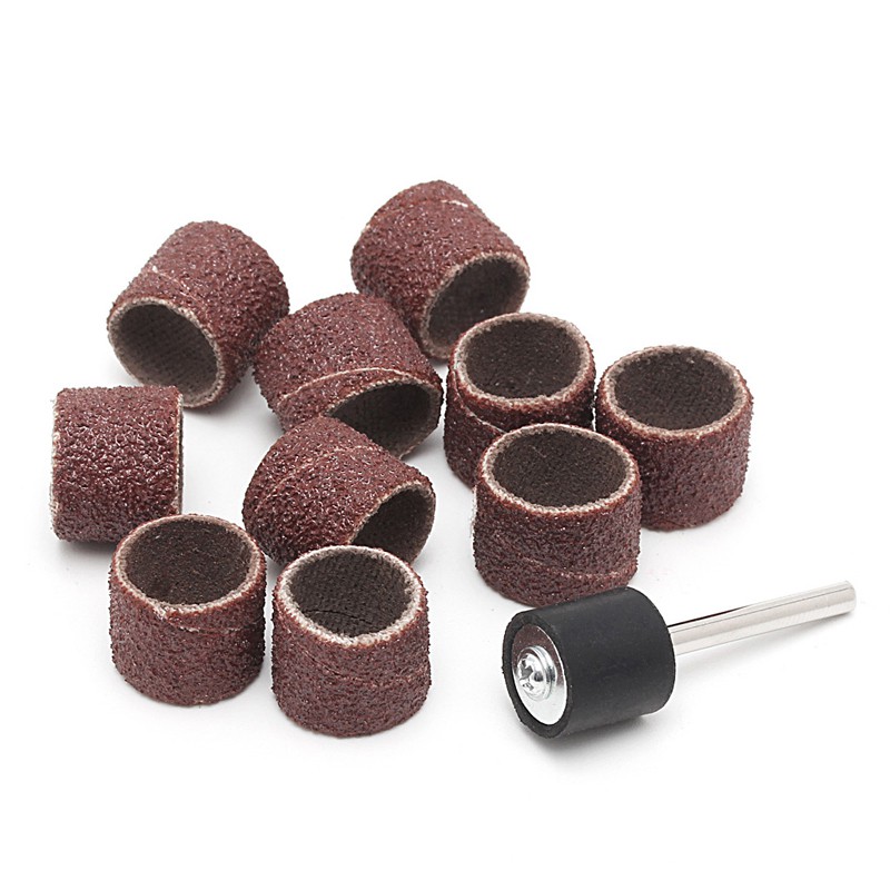 BITS Bộ 10 Đầu Mài Móng Tay 12.5mm Grit 80 # Và Trục 3.17mm
