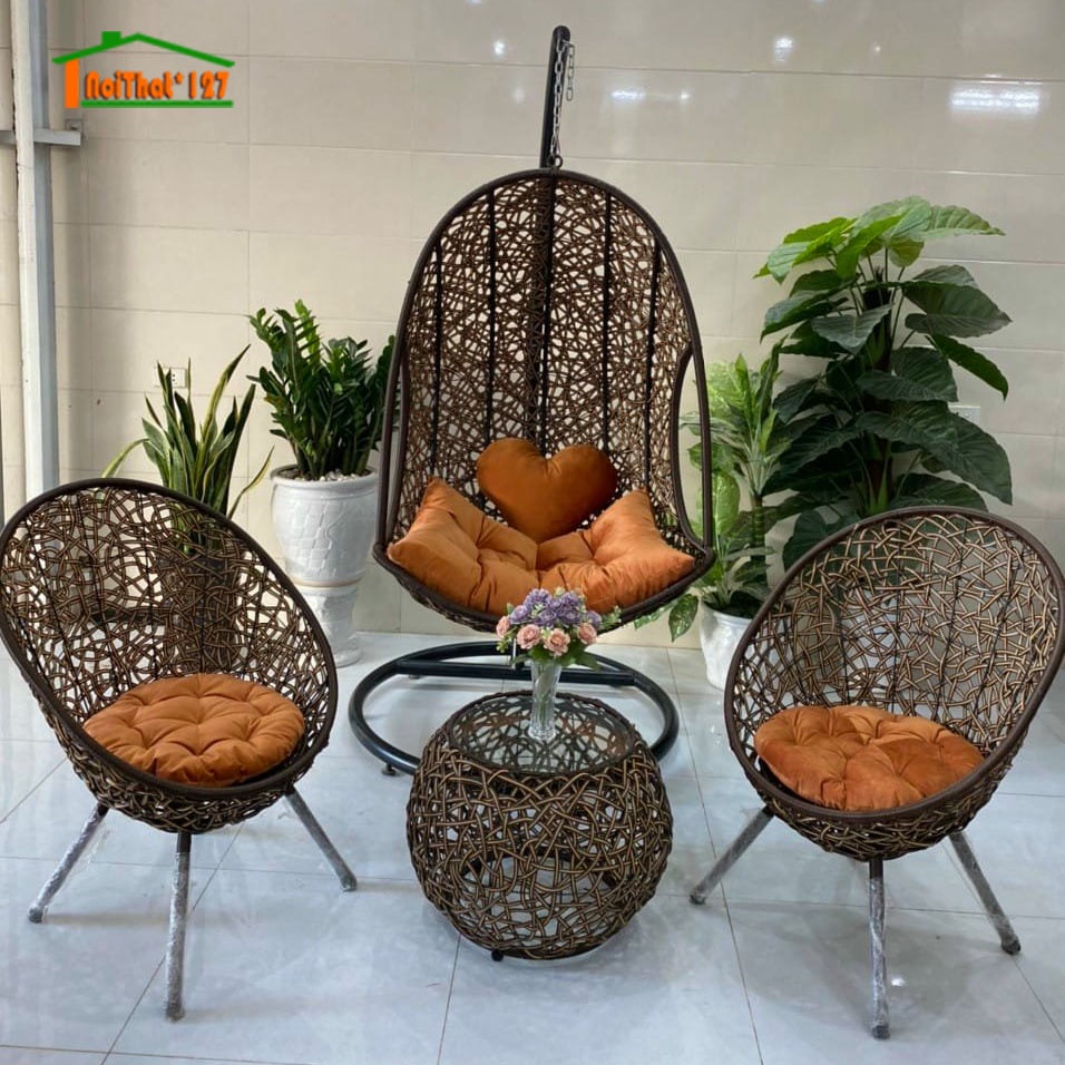 Xích Đu Đơn Giọt Nước, Chịu Trọng Lượng 250Kg ,Nệm Nhiều Màu, Trang Trí Phòng Khách, Phòng Ngủ, Sân Vườn, Ngoài Trời
