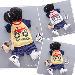 Bộ đồ Ô tô cho bé trai chất cotton 4 chiều mềm mát