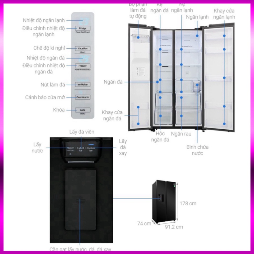 SP__Gia_Re __zil__ (mới) Tủ lạnh Samsung Inverter 617 lít RS64R53012C/SV _Giao nhanh , lắp đặt miễn phí đầy đủ toàn quốc
