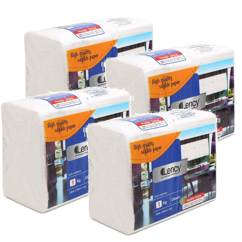 Combo 4 gói Khăn giấy Napkin 33*33 cm (1kg)