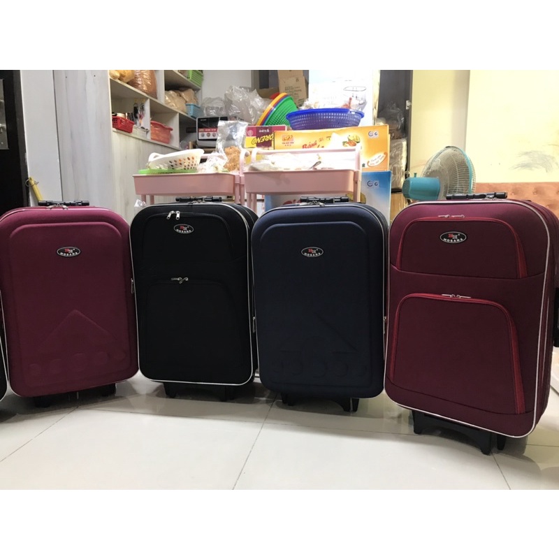 Vali vải bố bền đẹp size 24, 3 bánh, khoá số.
