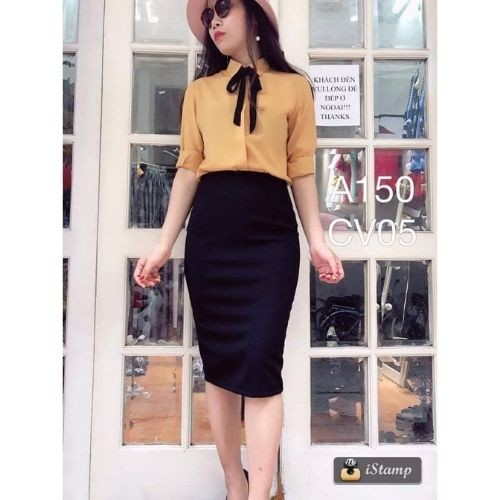 Chân Váy Bút Chì💖𝑭𝑹𝑬𝑬𝑺𝑯𝑰𝑷💖Chân Váy Dáng Dài Cạp Cao Dáng Công Sở Xẻ Tà Sau | BigBuy360 - bigbuy360.vn