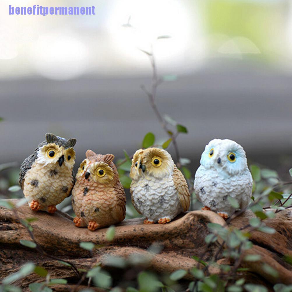 Benefitpermanent✹★ Mô Hình Chim Cú Trang Trí Tiểu Cảnh