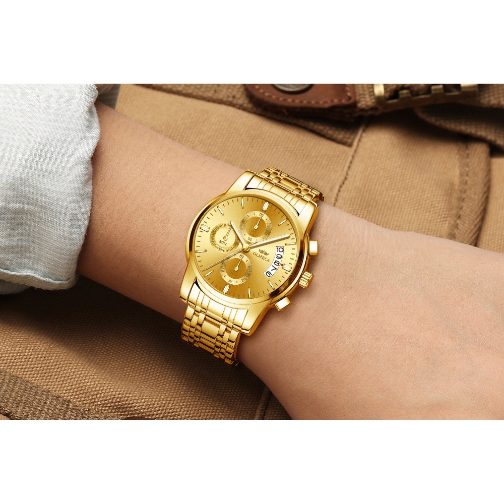 Đồng Hồ Nam OlMECA JAPAN Chạy Full Kim _Kim Dạ Quang_ Dây Thép Đúc Đặc (Full Box) | BigBuy360 - bigbuy360.vn