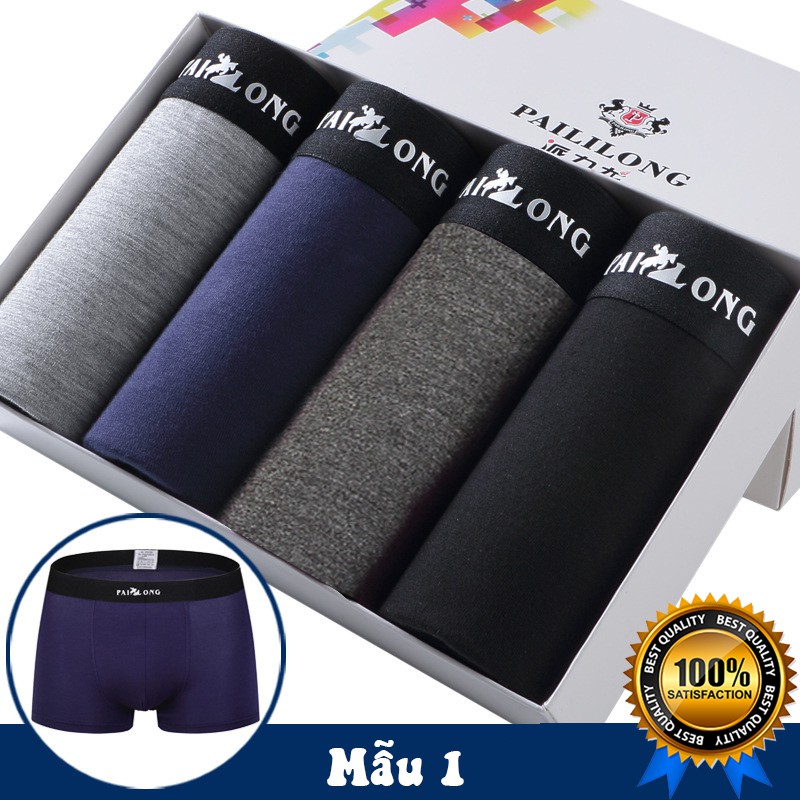 Quần Lót Boxer Nam Combo 4 Quần Lót Boxer Cao Cấp, Kháng Khuẩn Ngăn Mùi Hôi Mềm Thoáng Mát Thiết Kế Độc Đáo Nhập Khẩu