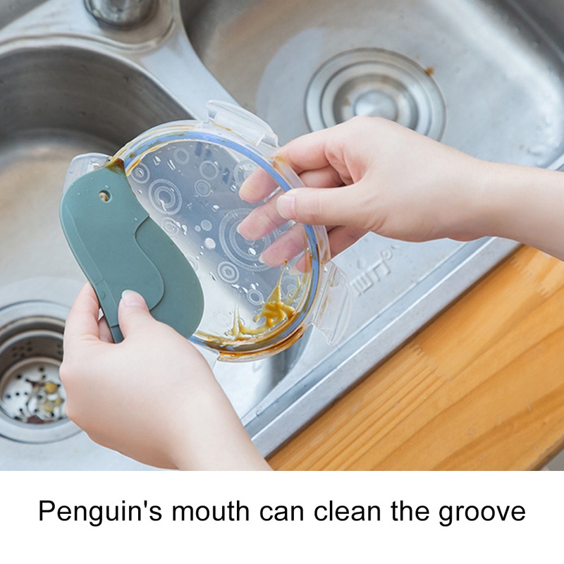 1 Dụng Cụ Cạo Dầu Hình Chim Cánh Cụt Hoạt Hình Đa Năng Cho Nhà Bếp Nhà Tắm