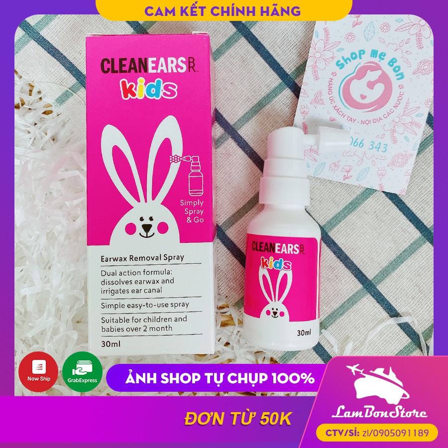 Xịt tan ráy tai CLEANEARS KIDS cho trẻ từ 2 tháng - Xuất xứ Úc