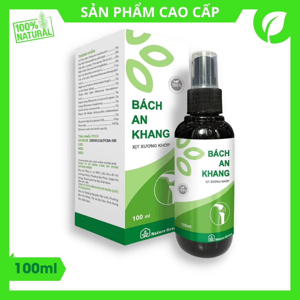 Bách An Khang - Dạng Xịt Massage Ngoài Da, Hỗ Trợ Giảm Đau Xương Khớp, Chăm Sóc Sức Khỏe