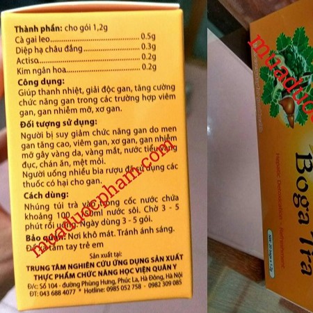 Trà Bổ Gan BOGA TRA, Thanh Nhiệt, Giải Độc, Mát Gan Của Học Viện Quân Y [bogatra] | BigBuy360 - bigbuy360.vn