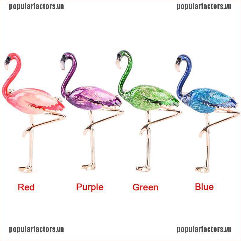 Ghim Cài Áo Hình Chim Hạc Màu Hồng Dễ Thương