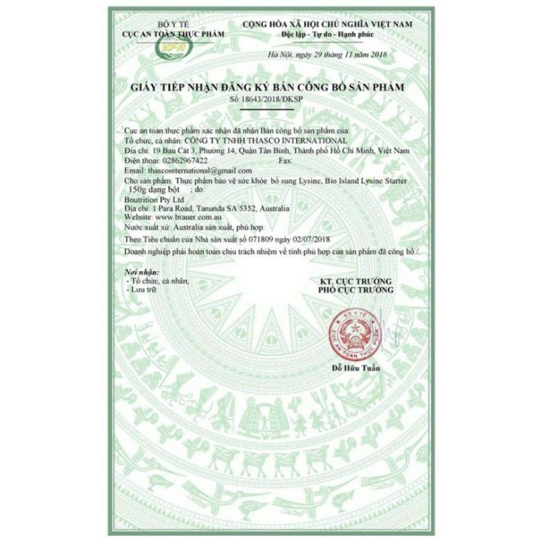 Bột  Lysine BioIsland phát triển chiều cao cho bé từ 6 tháng tuổi