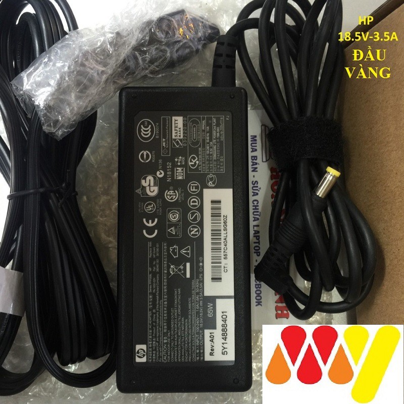 Sạc Laptop HP 420, HP 420s, HP 430 , HP 430S Adapter 18.5v-3.5A chân kim vàng