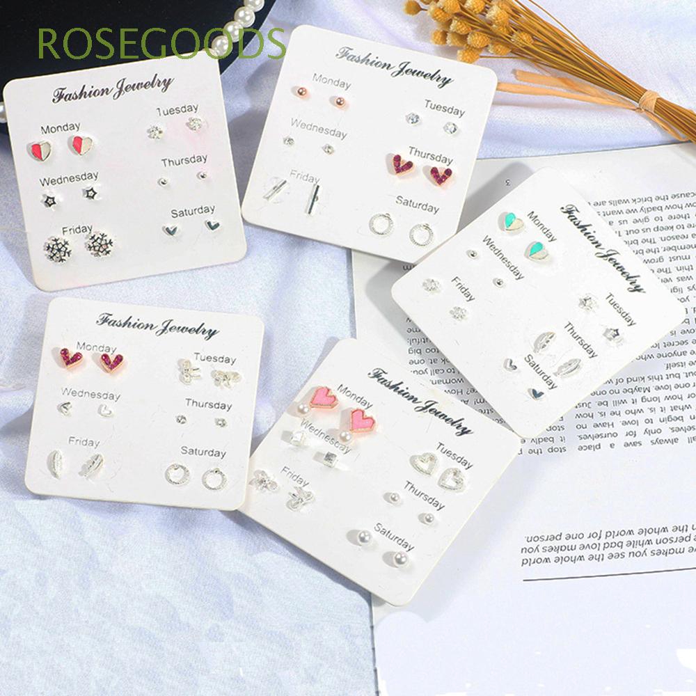 Set 6 đôi bông tai họa tiết tăng chiều cao thời trang