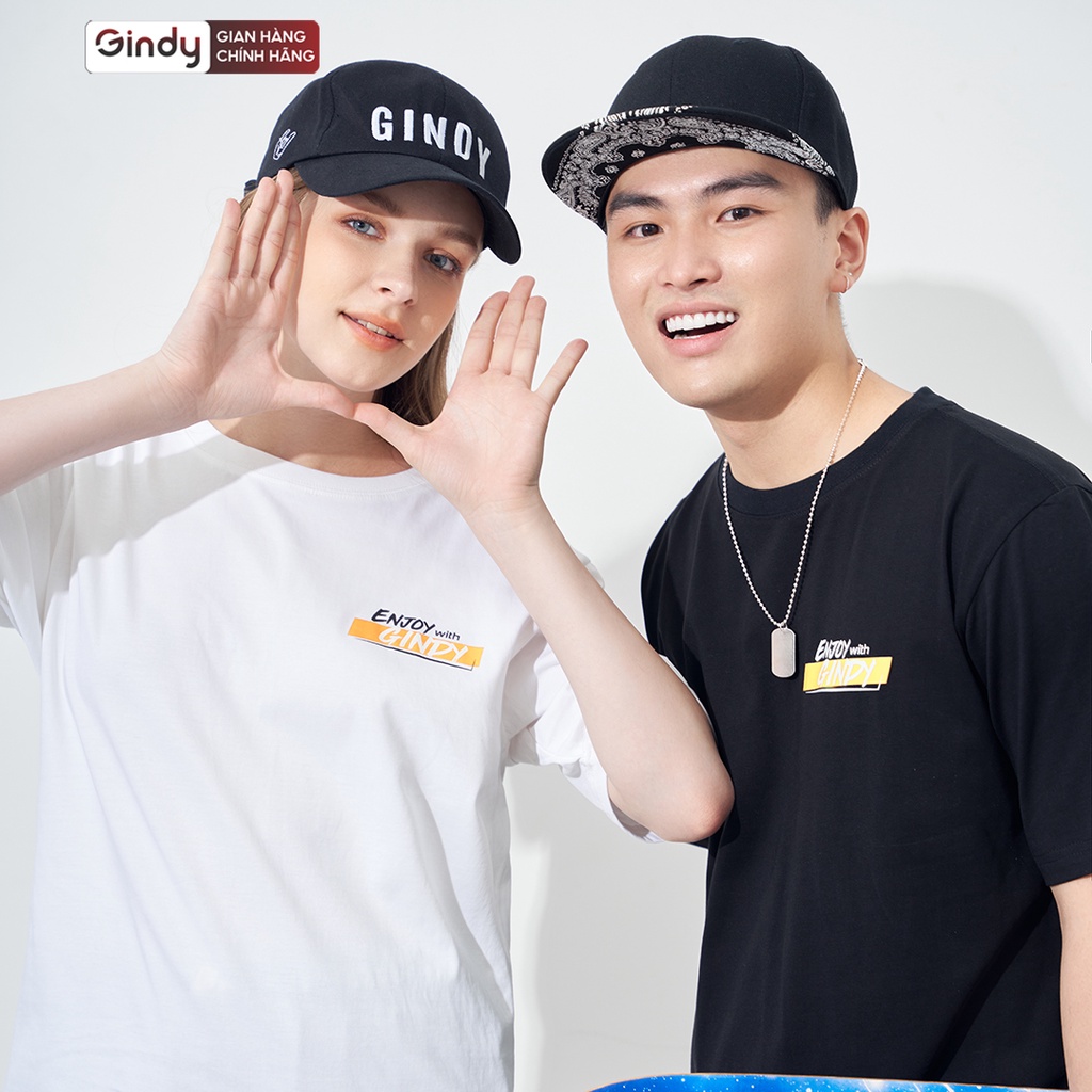 Áo thun nam nữ form rộng tay lỡ phông cổ tròn cotton mát unisex in họa tiết GINDER thời trang local brand GINDY A003