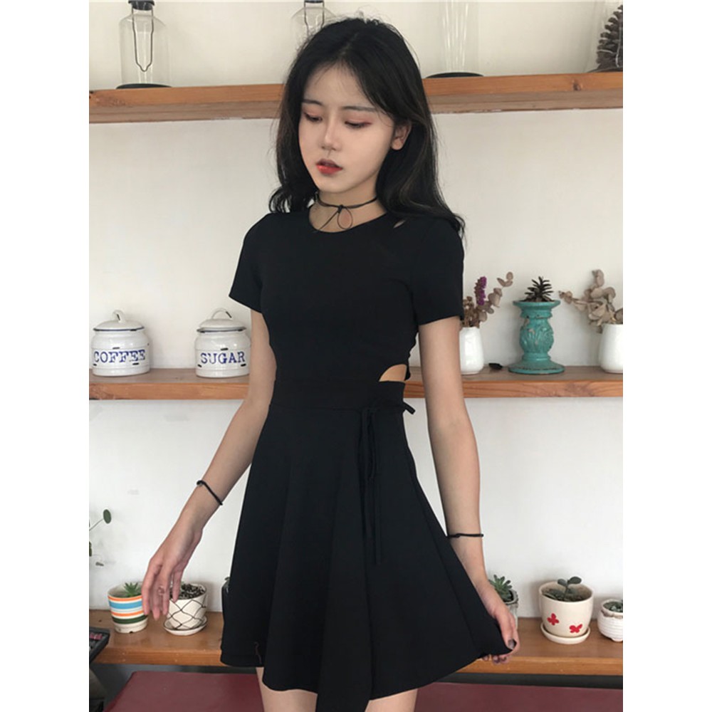 🌸Hàng Oder🌸Váy Đen Body🌸 Hở Eo Thắt Nơ 🌸 Sexy Cá Tính Hàng Quảng Châu