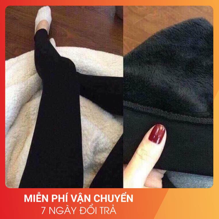 Quần Legging Lót Lông Ấm Nữ [FREESHIP] Thun body dáng ôm cạp cao nâng mông, mặc ở nhà mùa đông HOT