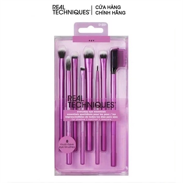 Bộ Cọ Trang Điểm Mắt Chuyên Nghiệp 8 Cây REAL TECHNIQUES EVERYDAY EYE ESSENTIALS