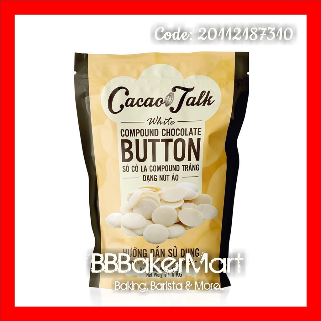 Socola COMPOUND TRẮNG Dạng Nút Áo Cacao Talk - 1kg
